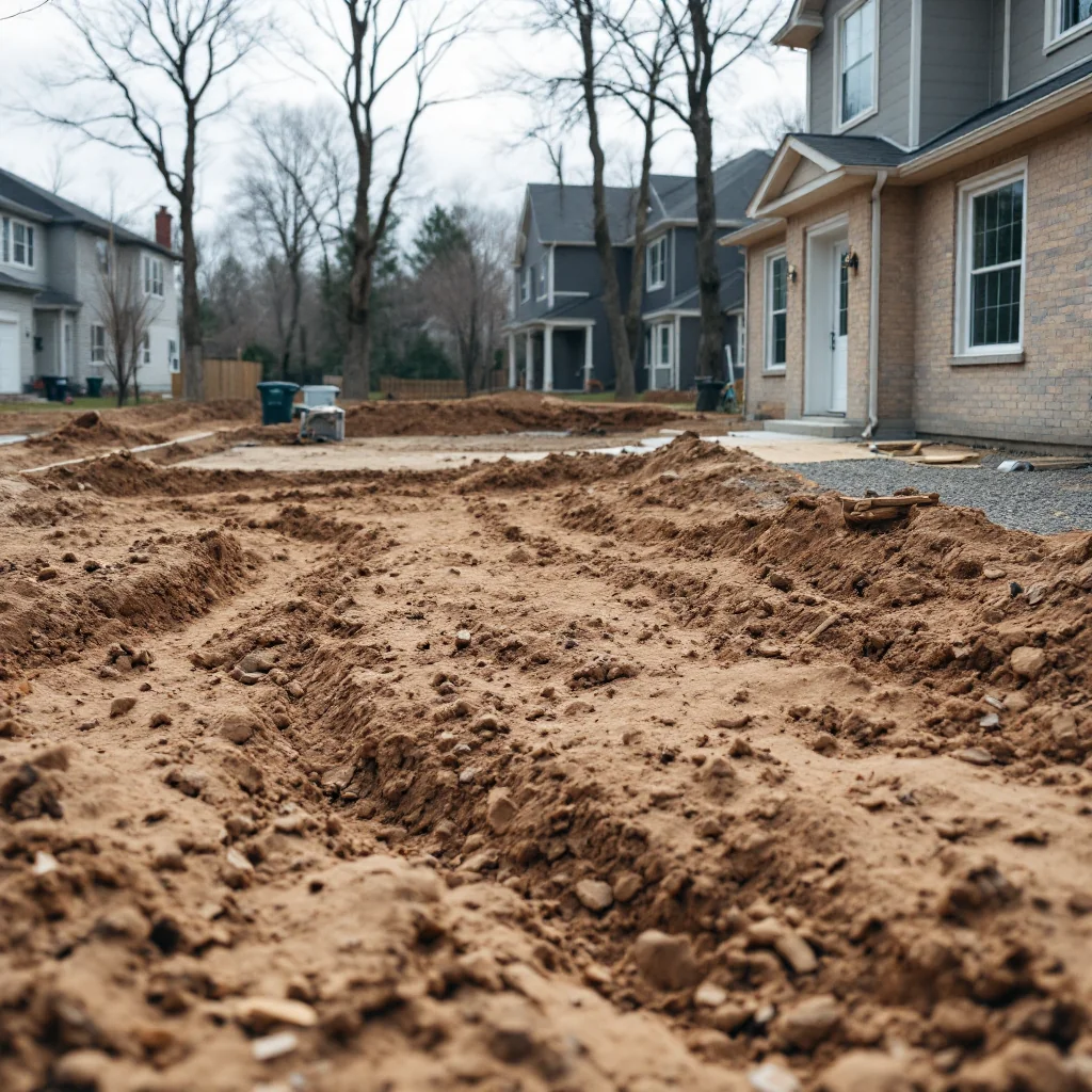 Overgrown land before clearing